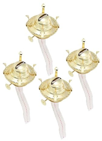 MAGICLULU 4pièces Lot de Brûleurs De Lampe à Huile Rétro avec Mèches pour Remplacement De Lampe à Pétrole