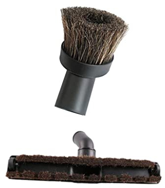 getuse Universal-Staubsauger-Bürstenkopf aus Rosshaar, 32 mm Durchmesser, 360° drehbar, antistatisch, inklusive kleiner Rundbürste