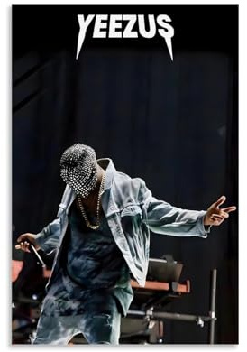 Kanye Poster West Rapper, Leinwanddruck, ästhetische Wandkunst, moderne Heimdekoration für Schlafzimmer, Wohnzimmer, 30 x 45 cm, ungerahmter Stil
