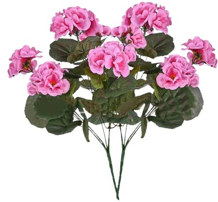 saibunratus Artificial Geraniums - Set Of 2 Artificial Plants Indoor,Low-Maintenance, Exquisite Spring Decoration, Table Centerpieces For Kitchen