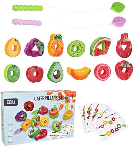 Generisch -Fädelspiel, Fädelspielzeug für Kleinkinder | Frucht-Gemüse-Saitenspiel | Bauernhof-Gemüse-Schnürperlen-Spielzeug, STEM-Vorschul-Feinmotorik-Lernspielzeug für und Mädchen von 3–5 Jahre