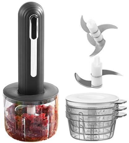 Coupe-ail électrique, processeur d'aliments avec charge USB, hachoir de cuisine portable sans fil pour nourriture de bébé, hacher la viande, traiter les fruits, préparer la salade, hacher les oignons