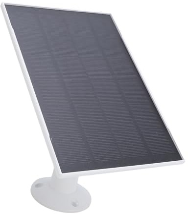 ciciglow Cargador de Panel Solar 8W, Panel Solar de Montaje Ajustable de 360 ° para la Cámara de Seguridad de la Cámara del Alimentador de Aves, Cable IP66 9.84 Pies, Micro USB a Tipo C (White)