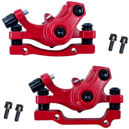 LOOEEL 1 Pair Bike Mechanical Disc Brake,Universal Front and Rear Mechanical Disc Brake Calipers for Mountain Bikes,Folding Bikes,Road Bikes.-Red