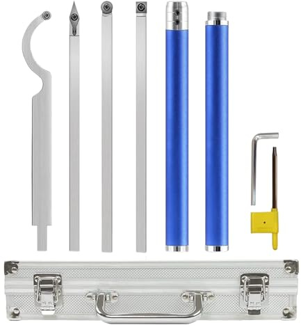 Utensili da tornio a legno, a collo di, set multifunzione in metallo e dettaglio, per taglio, scanalatura, lavorazione del legno, maschiatura e foro