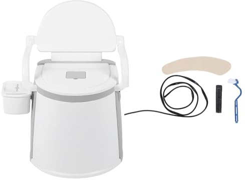 Per sedia toilette per commode al comodino grigio con braccioli staccabili, slittamento anti -slip, carico forte - cuscinetto per il comodino