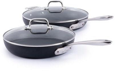All-Clad HA1 Expert Cookware, Nonstick 2 Piece Fry Set with Lids, 10 & 12 inch