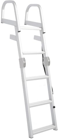 MasYosh Boat Folding Ladder, 5 Step Anti Slip Rustproof Sturdy Pontoon Boat Ladder with Premium ABS and Aluminum Alloy, for Yachts Ships Swimming Pools