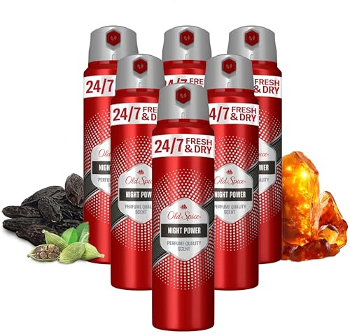 Old Spice Night Power Antiperspirant Deodorant Spray 150ml | 24/7 antiperspirant for men, long-lasting perfume quality scent
