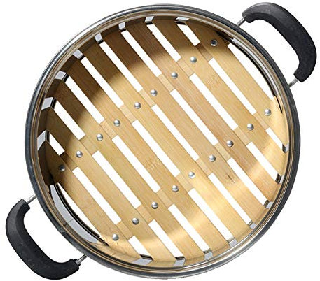 AIZYR Bamboo Vegetable Steamer, Bamboo Steamers for Cooking - Stainless Steel Bamboo Steamer, Thickened Widened Bamboo, Interface Welding, Aluminum Rivet Reinforcement