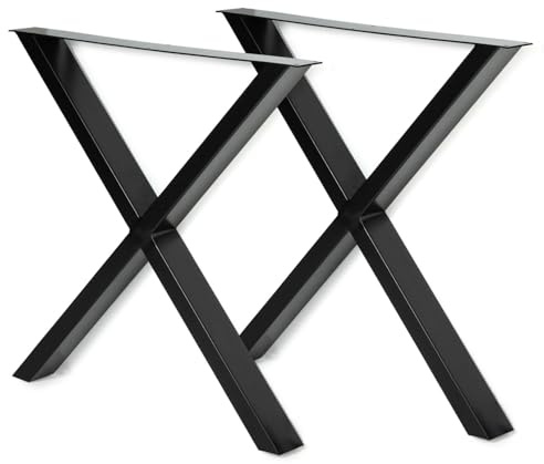 IDMarket - Set di 2 gambe per tavolo forma X 69x72 cm design industriale