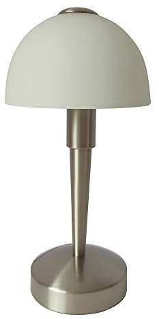 Dapo Glas-Tisch-Leuchte-Lampe MORITZ H: 30cm D: 15cm, E14, Wohnzimmer-Nachttisch-Fensterbank-Kommode-Leuchte-Lampe