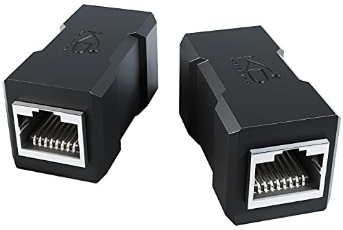 KabelDirekt – 2 coupleurs LAN – Adaptateurs Ethernet & connecteurs réseau (Deux Prises RJ45, Permet de Relier et Prolonger Simplement des câbles Patch, Cat 7 pour Un débit Jusqu’à 10 Gbit/s, Noir)