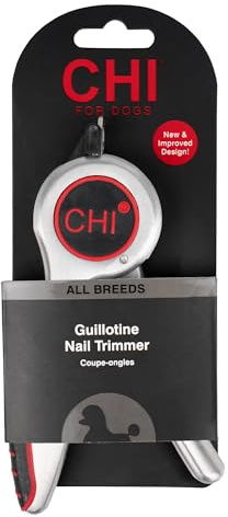 CHI for Pets Guillotine Nail Clipper for Dogs - Stainless Steel Dog Nail Cutter with Safety Guard and Ergonomic Soft Grip Handle - Grooming Tool for All Dog Breeds, Guillotine Nail Clipper, One Size