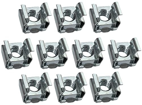 AERZETIX - Juego de 10 tuercas enjauladas cuadradas - M6 - en acero al carbono galvanizado - para chapa - fijación de pared - C49674