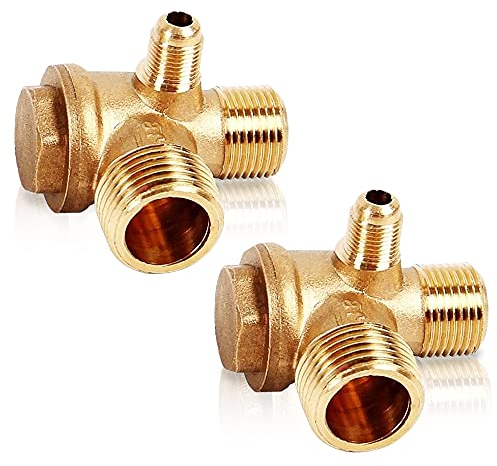 GZhaizhuan 2 Pcs Clapet Anti Retour Compresseur, 3 Ports Compresseur D'air Clapet Anti Retour 20×16×10mm pour Raccords de Connexion de Compresseur D'air