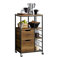 SoBuy Carrito Cocina con Ruedas con Cajones Mueble Auxiliar Cocina con 3 Estantes y Estructura de Metal Carro Auxiliar Cocina de Estilo Industrial 89x53x37cm Madera Vintage FKW111-PF