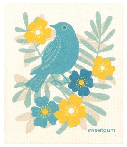 More Joy - Sweetgum - Spülschwamm Dishcloth - Öko Spülschwamm -Blue Bird/Blauer Vogel