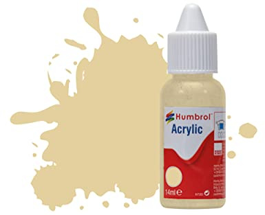 Humbrol Model Paint - DB0121 No 121 Pale Stone - Matt (14ml), Acrylic Paints for Models, Plastic, Metal, Wood, Glass, Ceramics and More, Acrylic Touch Up Paint - Hobby Paint Bottle for Craft Kits