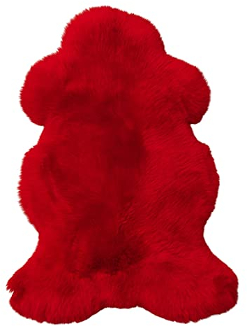 Tannery Sheepskin Rot gefärbt Schaffell Teppich Teppiche Amazing Sheepskin Sheep Skin Leder Sheep Skin Area Rugs Carpet, schaffell Hygge (ca. 120/65cm)