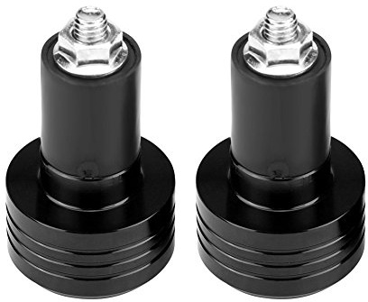 Lenkerenden Motorrad, CNC-Aluminium Lenkerendengewichte 22mm, Lenker Endkappen Motorrad, Lenkerenden Stopfen, mit Sturzschutz für Roller(Schwarz)