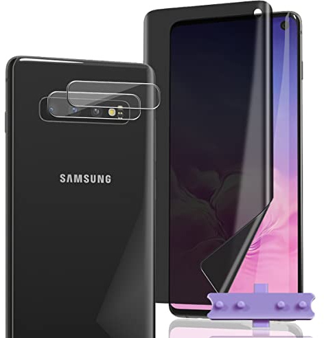 AnnhanT 1+2 Stück Sichtschutz Schutzfolie für Samsung galaxy S10 4G | Flexible TPU Folie und für Panzerglas Kameraschutz, Anti-Kratzer, Privacy Blickschutz, Einfache Installation
