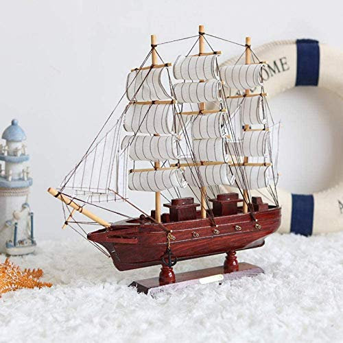 Modell Schiff Statue Figuren Dekorationen Segelboot Segelboot Modell Massivholz Holz Handsimulation Holzboot für Geschenk für Dekoration