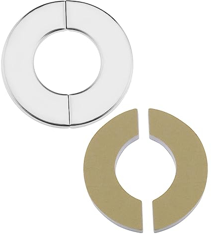 Be In Your Mind 4 Stück Wand Split Flansch Runde Rosettenplatte aus Edelstahl Selbstklebende Rohrloch Dekorationsabdeckung für Verschiedene Rohre Silberfarben 34mm Innendurchmesser