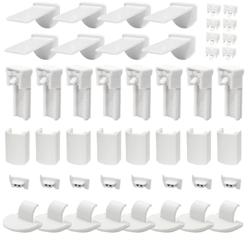 Plissee Ersatzteile Klemmträger 8er Set Ancable Klemmfix Halterung ohne Bohren mit 8 Stück 2.5 mm Stopfen