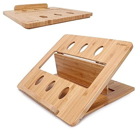 FrEshn Laptop Stand Bamboo Foldable Laptop Stand Holder Adjustable Notebook Computer Tablet Desk Bed Heat Dissipation Mount for Netbook Adjustable Laptop Stand