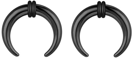 ZS 2 Stück Pincher Tapers Septumringe, 2G 4G 6G 8G 10G 14G 16G Schwarz Buffalo Horseshoe Stretcher Expander Piercing Zum Dehnen Von Durchbohrten Nasen Ohr Messgeräten (12g, 11mm)