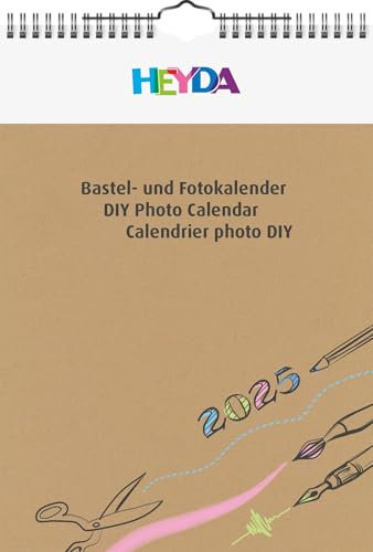 Heyda Bastel- und Fotokalender jahresgebunden (2025), 1 Blatt = 1 Monat, A4, natur