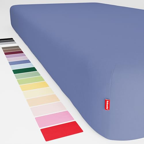 Schuette® Spannbettlaken • 140x200 cm • Wow! Kollektion: TRU Blu (Dunkelblau) • 100% Superfluff Baumwolle, Blickdicht, Faltenfrei • mit Rundumgummi • Matratzenhöhe bis 25 cm