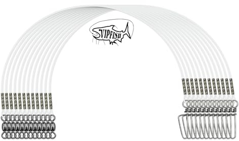 Fishing Fluorocarbon Leader with Crane Swivel and Snaps - Heavy Duty 20-80lb Fluorocarbon Leader Connects Lures, Bait, or Hooks for Saltwater & Freshwater Fishing