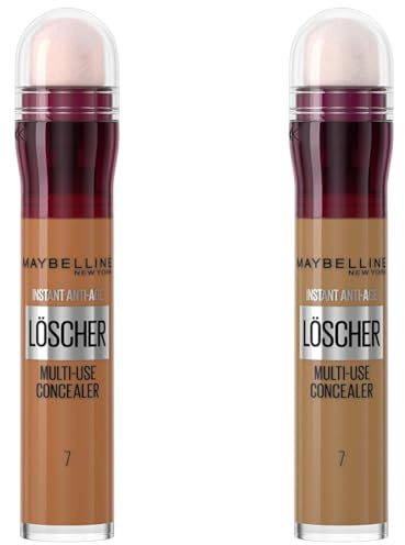 Maybelline New York Abdeckstift, Instant Anti-Age Effekt Concealer, Löscher mit Mikro-Lösch-Applikator, Nr. 07 Sand, 6,8 ml (Packung mit 2)