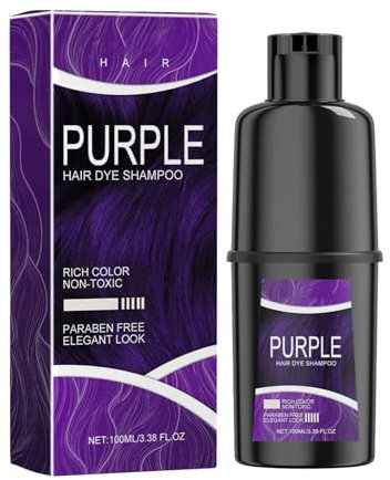 Pemarlis 100ml Shampoing Colorant, Shampooing Teinture Instantanée pour Cheveux, shampooing teinture pour hommes et femmes, Natural Hair Dye Shampoo–Colors Hair in Minutes, violet