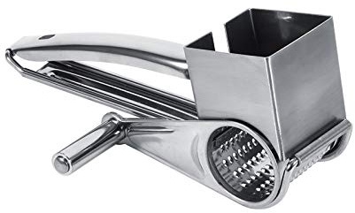 WGFOIP Cheese Grater, Stainless Steel Multifunctional Design with Interchangeable Drums for Slicing Grating Shredding, Essential Kitchen Tool for Home and Professional Use