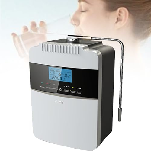 DPLXQPP Ionizador Agua Alcalina Inteligente,7 Configuraciones Agua,Filtración Agua para El Hogar Ph2.5-11.2, hasta -850 Mv Orp,10000 L por Filtro,con Voz Inteligente,110V