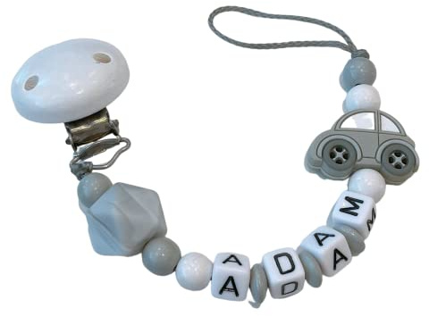 personalisiertes baby geschenk mit Namen personaliertesgeschenk mit Namen für Mädchen oder Junge Baby Geschenk personalisiert zur Geburt & Taufe mehrere Modelle (Grau Auto)