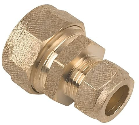 15mm x 10mm Brass Compression Reducing Coupling - Pack of 2