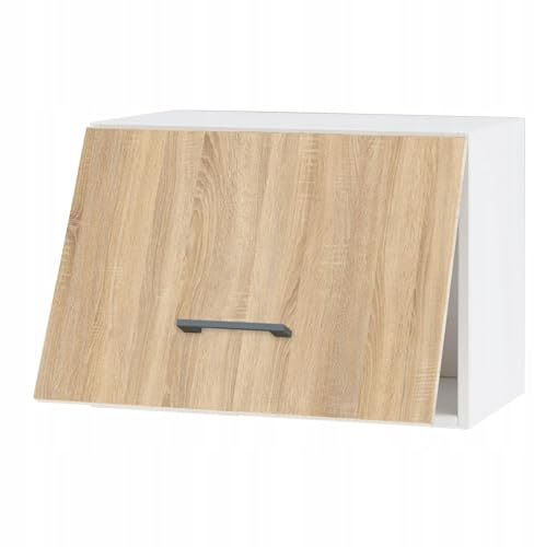 Laclar Hängeschrank Küche 50 cm - Kompakter Oberschrank mit Klapptür - praktischer Stauraum - hochwertige Möbelplatte - einfacher Selbstmontage - ideal für kleine und große Küchen (Sonoma Eiche)