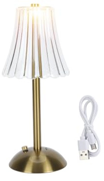 Tiiyee Lampara De Mesa Salon, Lamparas Mesita Noche Sin Cable LáMpara Recargable BateríA Cristal LáMparas Vintage InaláMbrica 3 Colores Regulable Dorado PequeñO Para Dormitorio Sala Estar Con Led