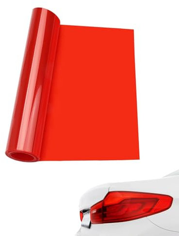 KGDUYC 1 Pcs Pellicola per Fari, Oscurante Auto, Rossa, Trasparente, su Misura, Autoadesiva, Vinile Colorato, Anti-Nebbie (Rosso)