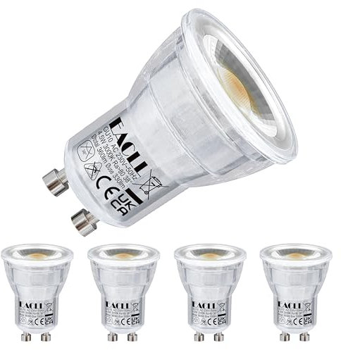 EACLL Lampadina LED Mini GU10 Bianco Caldo 3000 K, 4,5 W, sostituisce alogena 40 W, confezione da 4, 360 lumen, illuminazione a LED senza sfarfallio, angolo di fascio 38 °, MR11 non dimmerabile AC 230