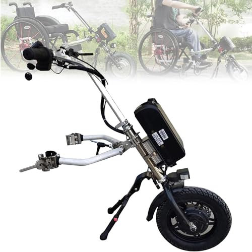 XCSCUK Rollstuhl-Zuggerät, elektrischer Handrad-Rollstuhl-Aufsatz, Rollstuhl-Umbau-Elektro-Set, geeignet für die meisten Rollstühle (A)