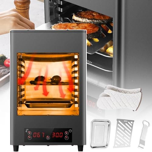 Asador EléCtrico Para Carne De Interior De 1700 W Con Guante, Asador AutomáTico De Acero Inoxidable Para Carne, Temperatura Alta De 800 ℃, Parrilla De 8/10 Capas, Temperatura Ajustable,A