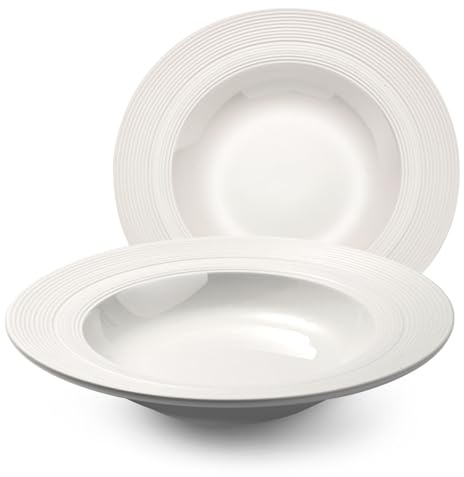 JUAN & JASMIN Modern Straw-Hat Style Ceramic Plate, Cream White with Textured Grooved Rim – Minimalist Neutral Tableware for Everyday Dining & Table Styling