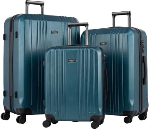 FERGÉ Set 3 valises Rigide léger Serrure TSA Cannes | Lot de 3 - Trolley Voyage | Ensemble de Bagages Bleu