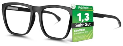 EdelBlick® Blaulichtfilter Brille Herren & Damen Grau - Effektiver Schutz Dank der stilvollen Blaulicht Brille für Büro & Computerarbeit - Blaulichtfilter bei der Arbeit mit edlem Design