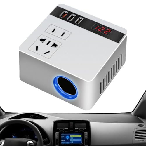 Monozoz Adattatore da auto per presa di corrente, ricarica rapida con porte USB, caricatore per auto elettrica, ricarica rapida da 150 W, per viaggi, compressore d'aria